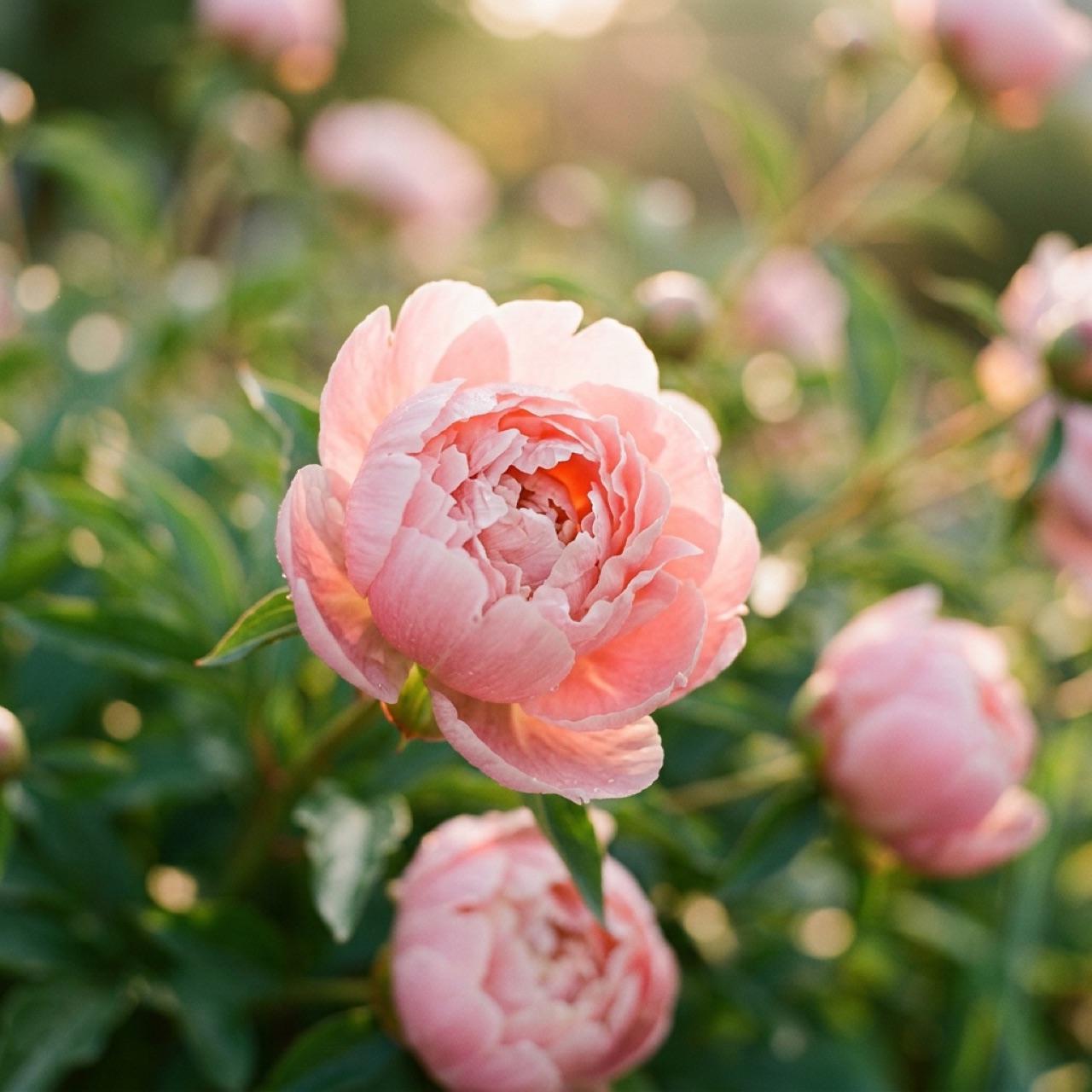 Peonies in a vase, from a florist's brand